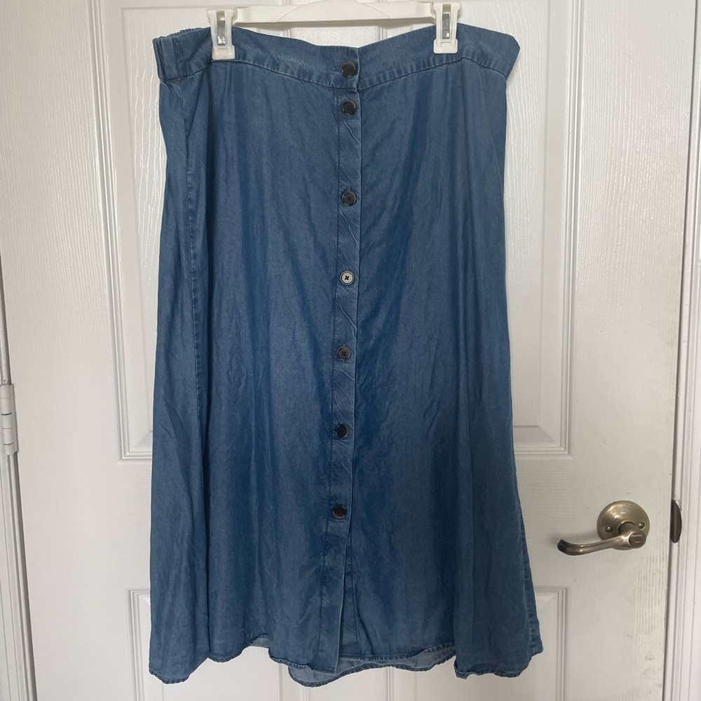 Jean Midi Skirt